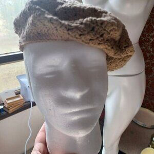Vintage French Charm cotton beret crocheted